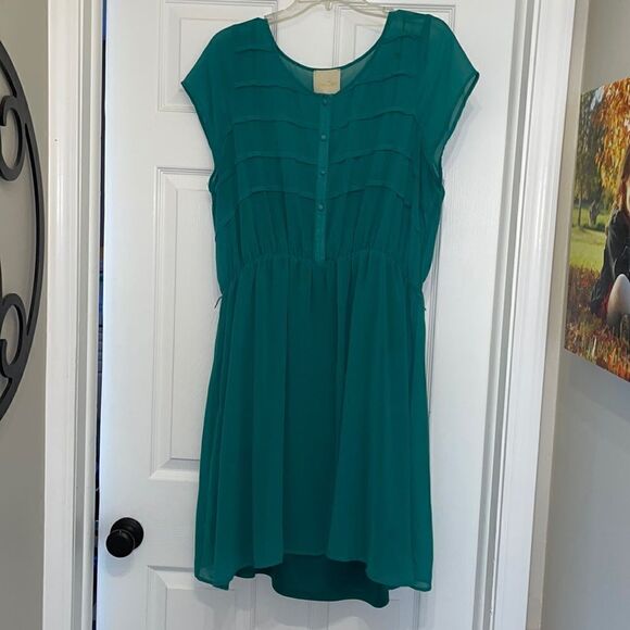 ModCloth Jade Green Cap Sleeve Dress - Picture 1 of 8